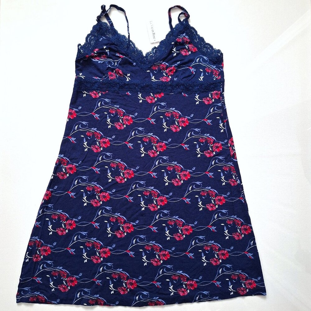 La Vie En Rose Blue Floral Nightie NWT